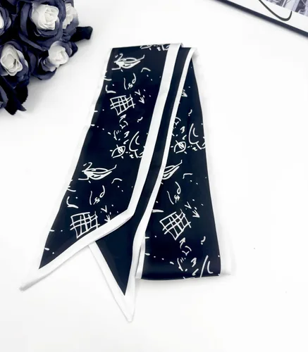 Vista 6 de Women's Designer Neckerchief Handbag Handle Ribbon Fashion Scarf Letter Printed Hair Tie