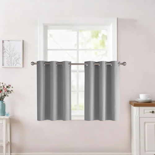 Vista 120 de RYB HOME - Cortinas para armario de 36 pulgadas, cortinas para oscurecer la habitación con ojales resistentes a la oxidación, cortinas de Aqua