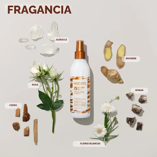 Vista 7 de Mizani 25 Benefit Miracle Milk - Acondicionador sin enjuague para cabello rizado, con aceite de coco, spray desenredante de rizos, protector térmico