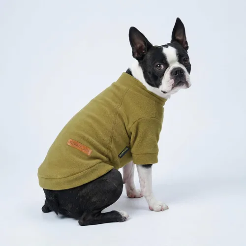 Vista 2 de Fitwarm Paquete de 3 suéteres clásicos de forro polar para perro, ropa de invierno para perros pequeños y niñas, sudadera de cuello alto para perro