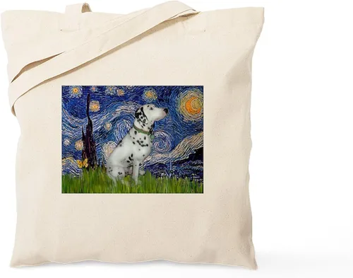 Vista 15 de CafePress The Starry Night by Vincent Van Gogh - Bolsa de lona reutilizable de lona beige, Caqui, S