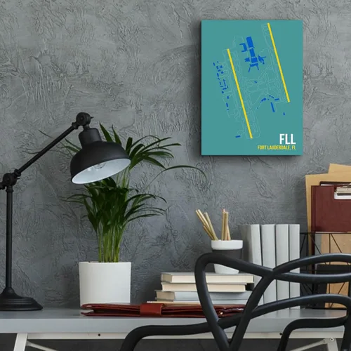 Vista 7 de Epic Art 'FLL Airport Layout' by O8 Left, Acrylic Glass Wall Art, 12"x16