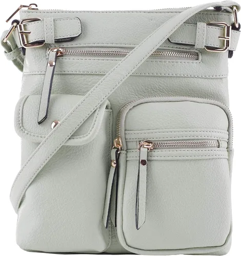 Vista 12 de SG SUGU Katie Bolso Bandolera Ligero Mediano Bolso de Hombro con Múltiples Bolsillos para Mujer Negro