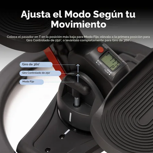 Vista 5 de Sunny Health & Fitness Paso a paso giratorio con manillar y 3 modos