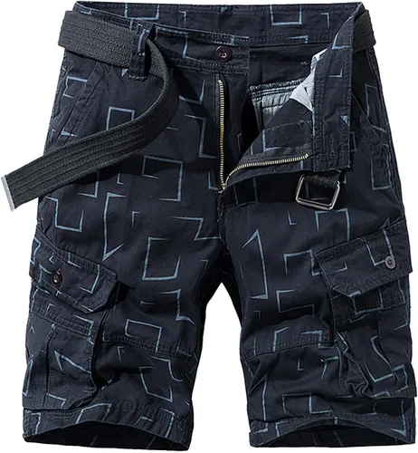 Vista 8 de Men Cargo Shorts Classic Fit Lightweight Ripstop Pants Tactical Outdoor Work Short Trousers with Multi Pocket