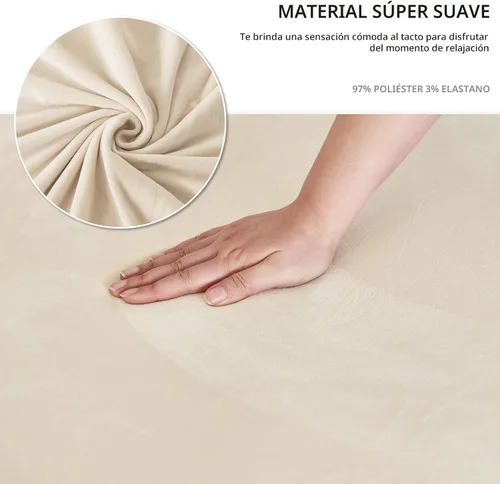 Vista 3 de NICEEC Funda para Sillón Súper Suave de 1 Pieza Funda de Sillón Beige Elástica Universal de Spandex Fundas para Sofá para Sala de Estar Fácil Ajuste