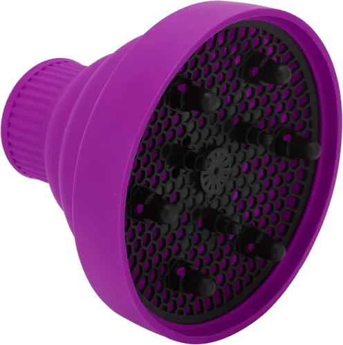 Vista 5 de Difusor de secador de pelo, universal plegable, portátil, ligero, plegable, morado