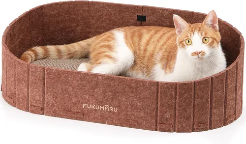 Vista 11 de FUKUMARU Rascador para gatos, cama rascador de gatos con forma de sofá de 24 pulgadas, tabla rascador reversible desmontable para gatos