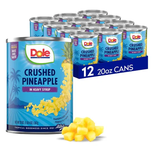 Vista 9 de Dole Fruta enlatada, trozos de piña en almíbar pesado, sin gluten, grapas de despensa, 20 onzas, 12 unidades, el embalaje puede variar