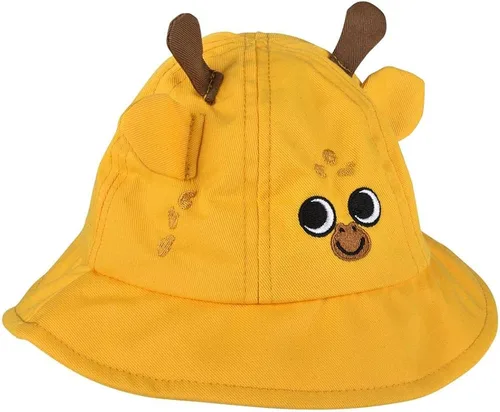 Vista 2 de Forest & Twelfth Sombrero de cubo de animales de zoológico unisex para niños, sombrero de sol infantil con caras y orejas de animales del zoológico