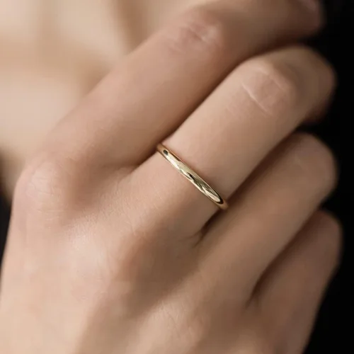 Vista 7 de Anillos de pulgar de 14 quilates para mujer, anillos apilables chapados en oro de 0.079 in, 0.118 in, 0.157 in, 0.236 in, banda fina de oro