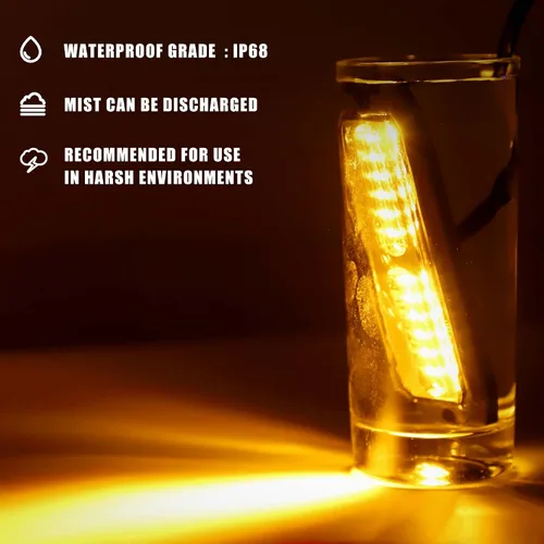 Vista 6 de WINECO Luces estroboscópicas LED ámbar para camiones, 8 piezas, 12 luces LED estroboscópicas intermitentes de montaje en superficie, kit de luces
