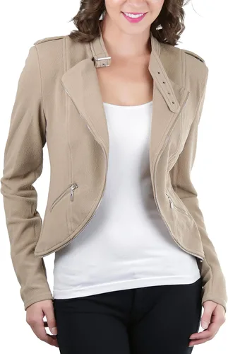 Vista 63 de ToBeInStyle Blazers de manga larga con cremallera y botones para mujer