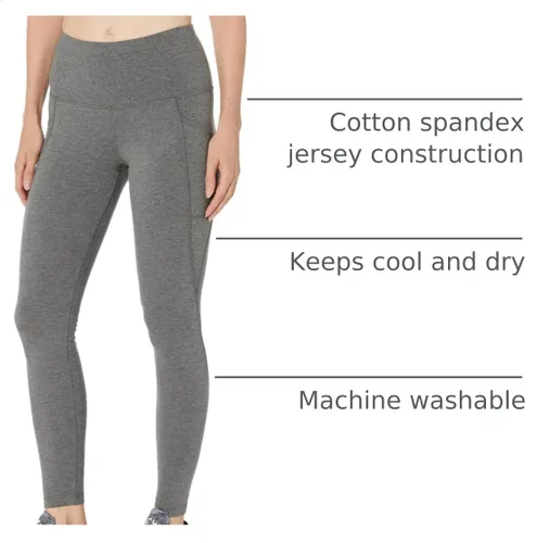Vista 3 de Jockey Leggings de tobillo básicas de algodón elástico para mujer con bolsillo lateral Carbón