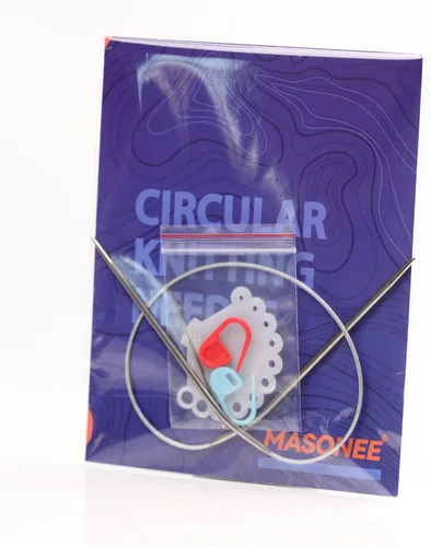 Vista 2 de Agujas de tejer circulares de acero inoxidable, tamaño 0, 16 pulgadas de longitud, aguja circular para proyectos hechos a mano, tejido de bricolaje