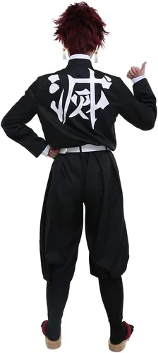 Vista 3 de miccostumes Disfraz de cosplay de uniforme de equipo negro de anime para mujer