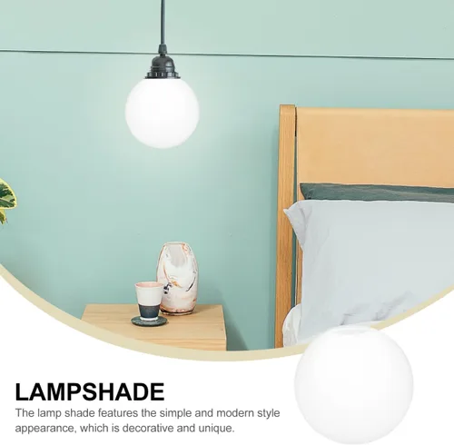 Vista 6 de Vaguelly Sombras de lámpara de globo blanco con apertura superior sin cuello, cubierta de lámpara de bola redonda para apliques de pared