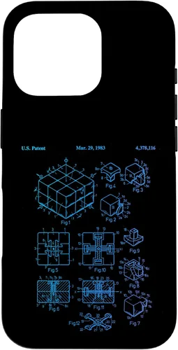 Vista 20 de Carcasa de matemáticas retro para iPhone 16 de cubo de rompecabezas competitivo Rubik Patent Speed Cubing