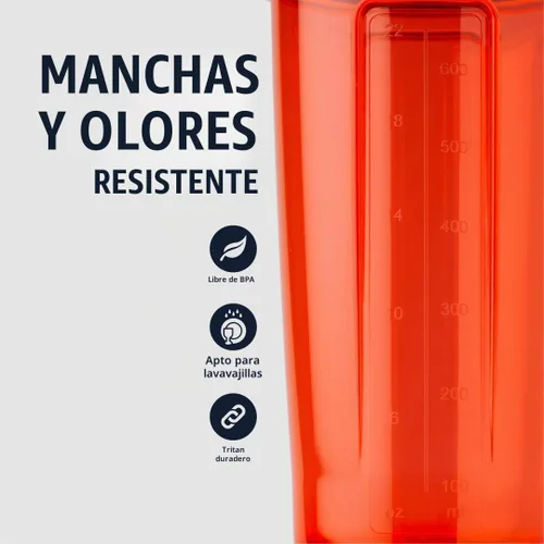 Vista 4 de BlenderBottle Shaker Bottle Pro Series perfecta para batidos de proteínas y antes del entrenamiento, 24 onzas, coral