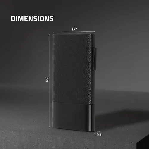 Vista 22 de Fidelo Cartera minimalista para hombre – Soporte delgado para tarjetas de crédito con clip para dinero, bolsillo frontal con bloqueo RFID, Cuero sin