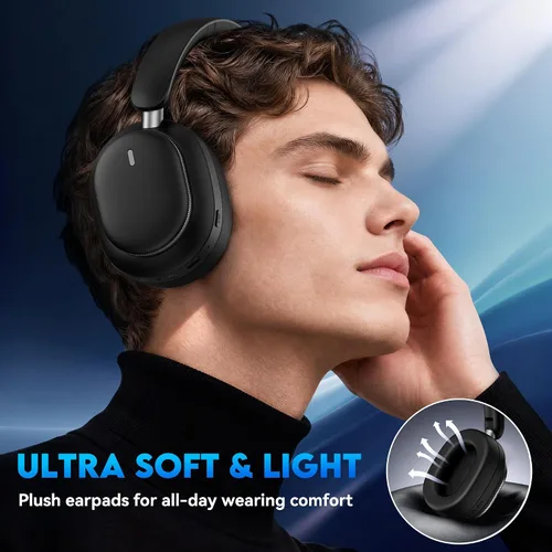 Vista 7 de Auriculares Bluetooth, auriculares con cancelación de ruido inalámbricos Negro