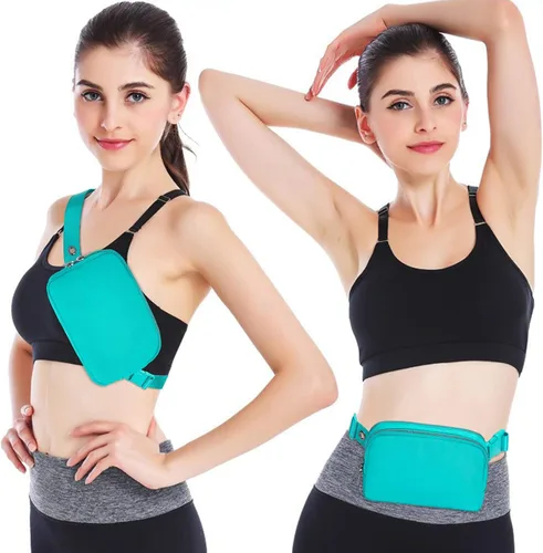 Vista 2 de AROME Mini bolsa de cinturón para mujer, riñonera de moda, cangurera cruzada con extensor de correa para mujeres y hombres, bolsa de cintura