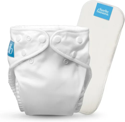 Vista 19 de Charlie Banana Pañales de tela, reutilizables, lavables, ajustables, talla única, para bebés y niños pequeños, con inserto absorbente, aviador