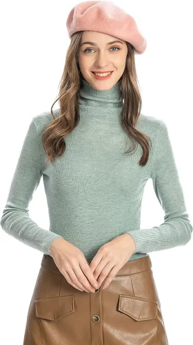 Vista 56 de ZLYC - Boina francesa de lana unicolor para mujeres y niñas