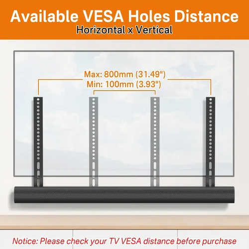 Vista 4 de Soporte de barra de sonido resistente para Sonos Arc y Sonos Arc Ultra Mount debajo de la TV, soporte de montaje de barra de sonido ajustable