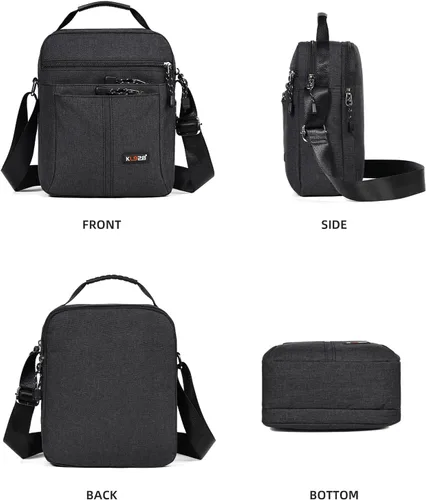 Vista 9 de KL928 Bolsa de mensajero para hombre Bolso cruzado de hombro, bolsa de viaje para hombre, bolso casual para trabajo y negocios