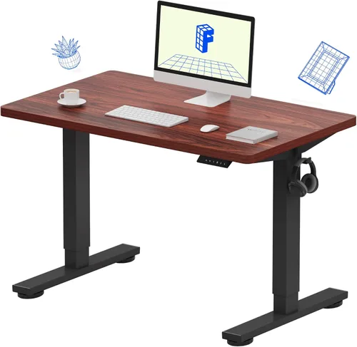 Vista 31 de FLEXISPOT EN1 - Escritorio de pie de una pieza, 40"x24" de escritorio sin costuras, eléctrico, altura ajustable para oficina en casa, salas de Negro