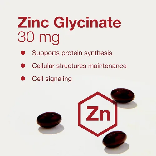 Vista 4 de Protocol for Life Balance Glicinato de zinc 30 mg - con Albion Traacs Zinc - Suplemento de glicinato de zinc - Apoyo al sistema inmunológico* - Apto
