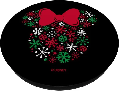 Vista 2 de Disney Minnie Mouse Icon Holiday Snowflakes PopSockets - Agarre y soporte para teléfonos y tabletas, Negro