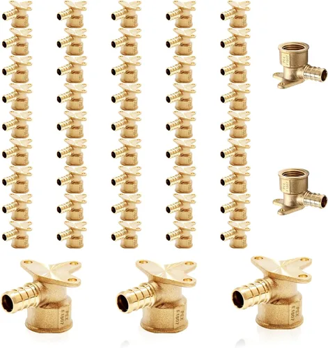 Vista 19 de PEX Fittings, 1/2" PEX x 1/2" hembra NPT Drop Ear Elbow Accesorios de engarce de latón PEX, para fontanería de tubería PEX, ASTM F1807