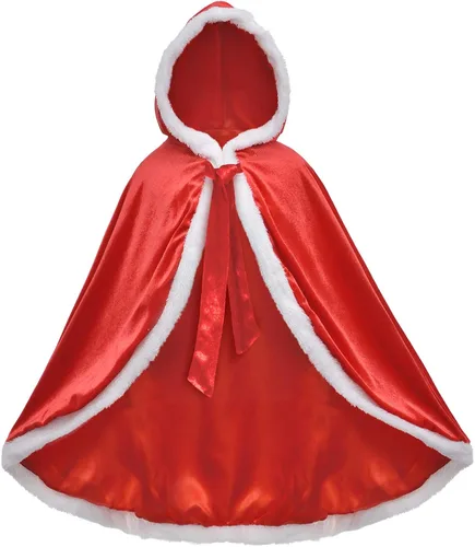 Vista 3 de Party Chili Fur Princess Hooded Cape Cloaks Costume for Girls Dress Up