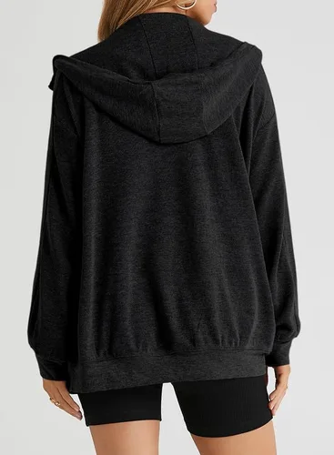 Vista 3 de SHEWIN Chaqueta de punto gofre para mujer, estilo novio, casual, con cremallera, con bolsillos