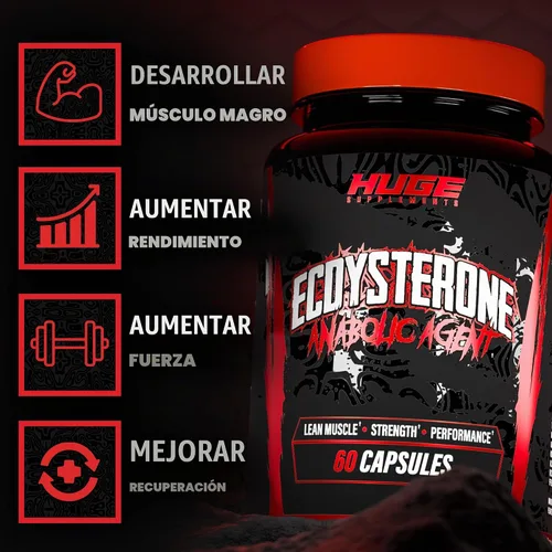 Vista 3 de Huge Supplements Suplemento de Ecdysterone, constructor muscular natural para hombres, 1000 mg beta ecdysterone por porción, dosificado óptimamente