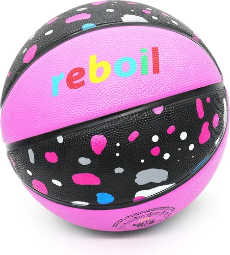 Vista 8 de Premium Rubber/Leather Basketball - Kids & Youth, Size 3/4/5/6/7