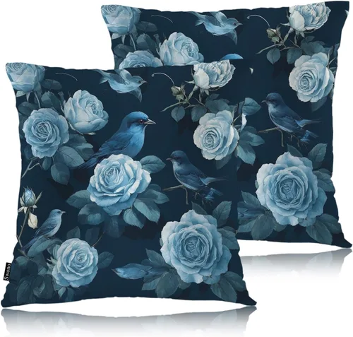 Vista 8 de Swono Juego de 2 fundas de almohada cuadradas decorativas de 18 x 18 pulgadas, bolas de Navidad de Año Nuevo, juego de 2 fundas de almohada