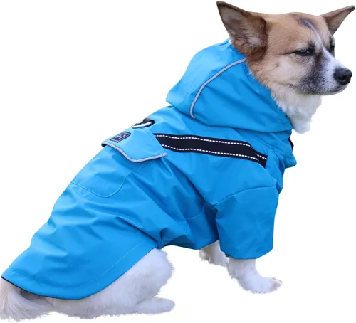 Vista 13 de JoyDaog Impermeable prémium para perro con capucha para perros extra pequeños, chaqueta impermeable para deportes al aire libre, impermeable