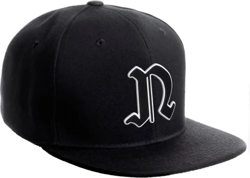 Vista 1154 de Daxton Gorra clásica con visera de billete plano con letras del alfabeto inglés antiguo de la A a la Z