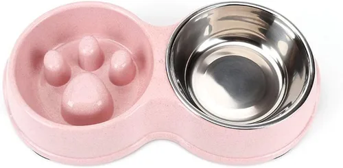 Vista 11 de Tineer Cuenco de acero inoxidable para mascotas de alimentación lenta para Azul