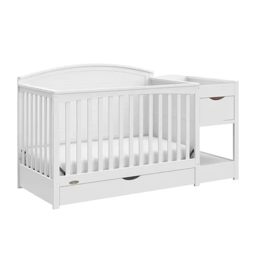 Vista 16 de Graco Bellwood - Cuna convertible 5 en 1 y cambiador con cajón (negro) - Certificado GREENGUARD Gold, cajón de almacenamiento de tamaño completo, se