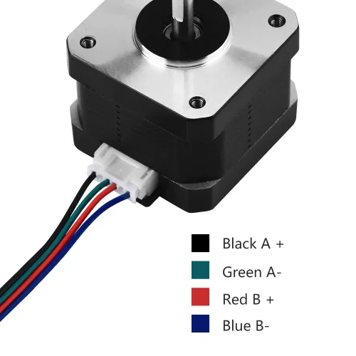 Vista 3 de Motor paso a paso 42BYGH34, bipolar 4- 12V 1.3A 0.30Nm motor paso a paso con cable conector, ángulo de paso de 1.8 grados, motor paso a paso