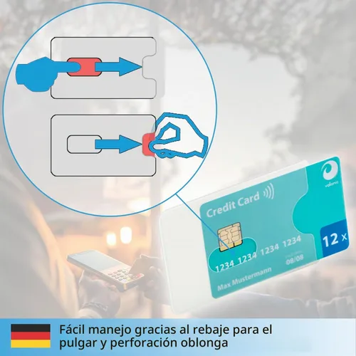 Vista 5 de valonic Fundas para tarjetas de crédito - Paquete de 12 - Fundas de plástico transparente resistentes - Fundas protectoras