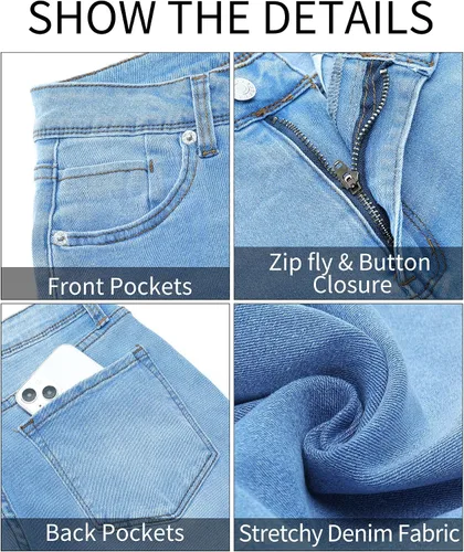 Vista 6 de GRAPENT Pantalones de mezclilla ajustados para mujer, cintura alta, elásticos, clásicos, de tiro alto, adelgazantes, pantalones de mezclilla 2023