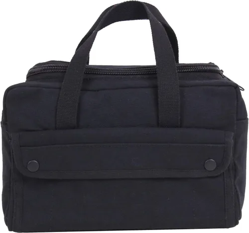 Vista 4 de Rothco Bolsa de herramientas mecánicas de boca ancha con cremallera de latón, construcción de lona resistente, ideal para almacenamiento y Negro