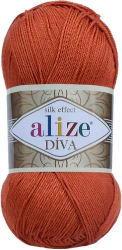 Vista 20 de Alize Diva Silk Effect 100% hilo acrílico de microfibra, 1 madejas de bola de 3.53 oz 383yds color (1 - crema)