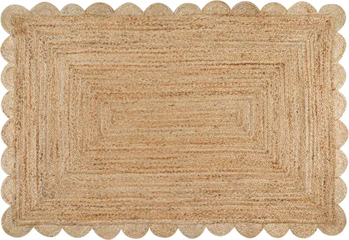 Vista 10 de Savi Home Alfombra de área tejida a mano de mezcla de lana y algodón 4x6', alfombra trenzada con textura tipo palomitas color marfil, alfombra suave