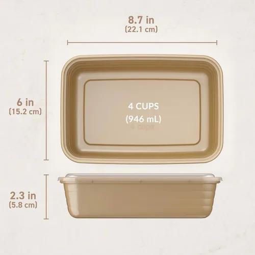Vista 7 de Bentgo Prep - 20 piezas de contenedores reutilizables para preparación de comidas con 1 compartimento y tapas, materiales libres de PFAS y BPA